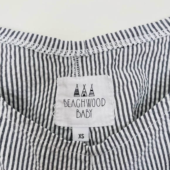 - New! Beachwood Baby brand jumpsuit. White and Blue Stripes. Size XS - Picture 7 of 14